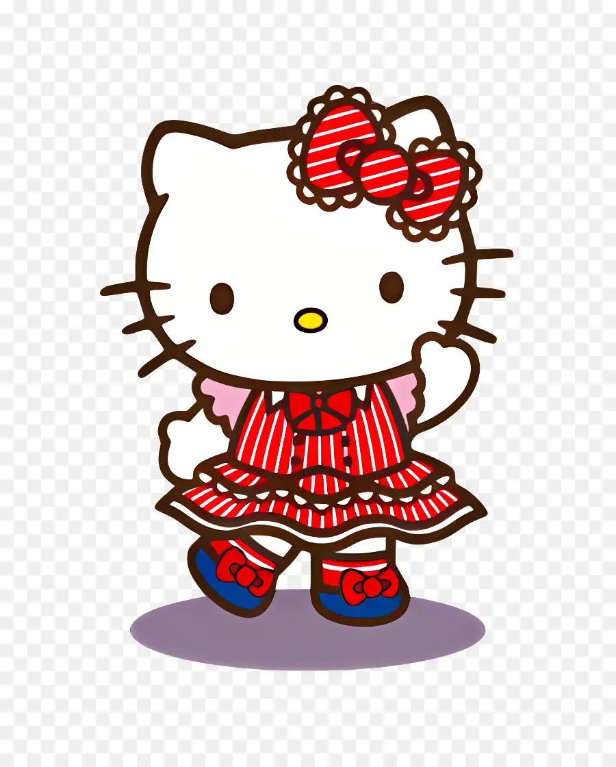 Bonjour Kitty，Hello Kitty En Robe Rouge PNG