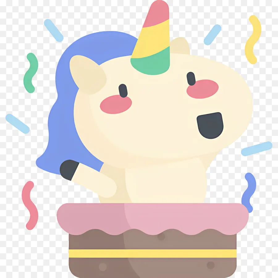 Gâteau D'anniversaire，Licorne Mignonne PNG