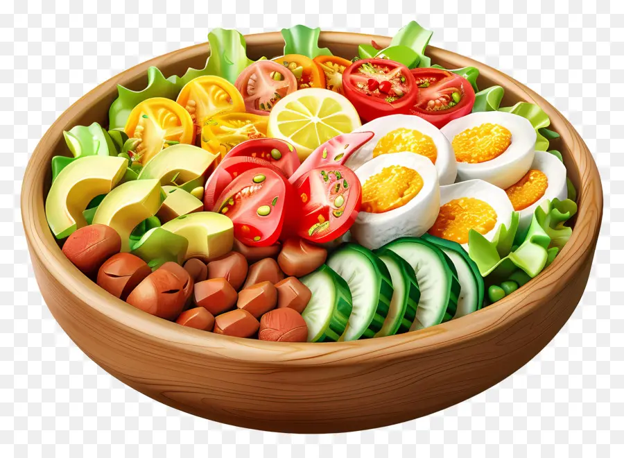 Salade Cobb，Saladier Coloré PNG