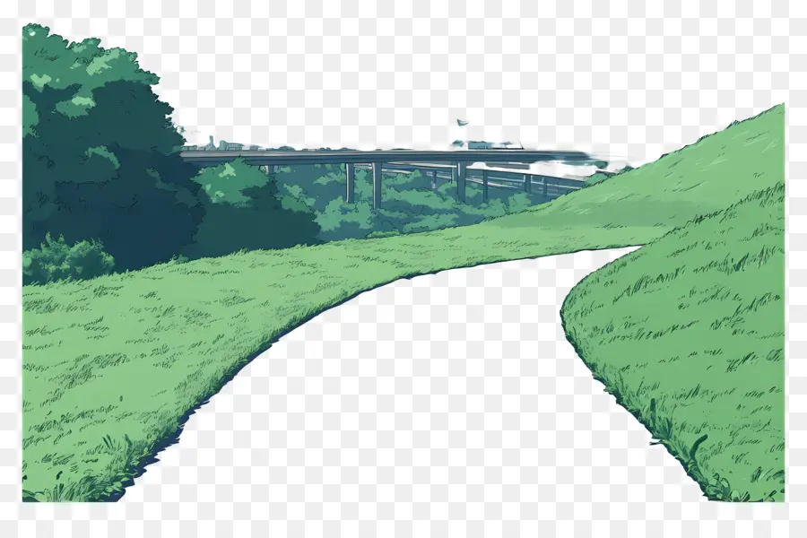 Route De Dessin Animé，Sentier Panoramique PNG