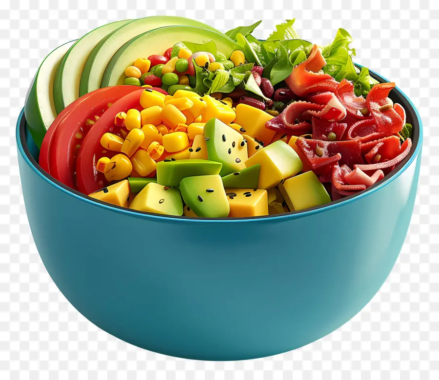 Salade Cobb，Saladier Vibrant PNG