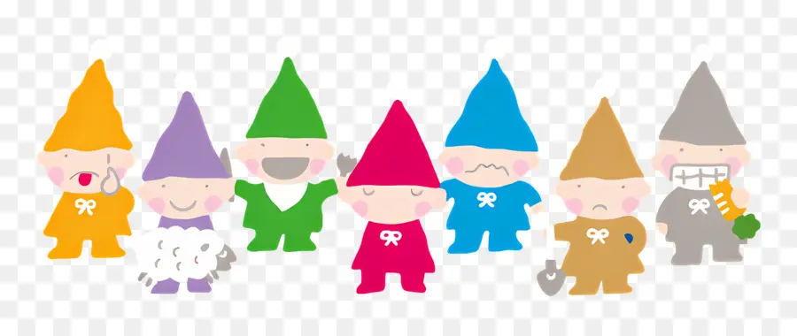 Sept Nains Idiots，Gnomes Colorés PNG