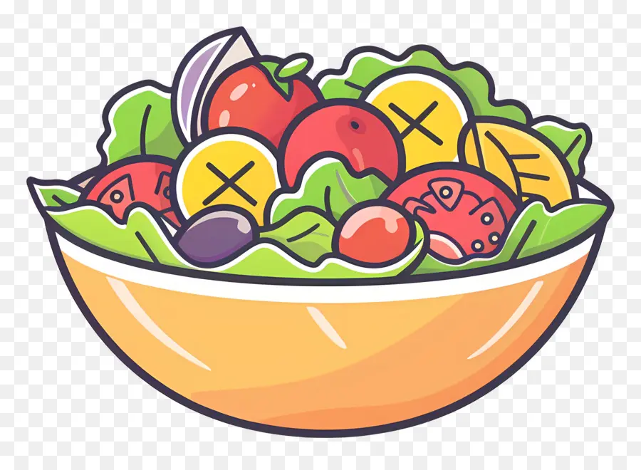 Fruits Et Légumes，Salade De Fruits De Dessin Animé PNG