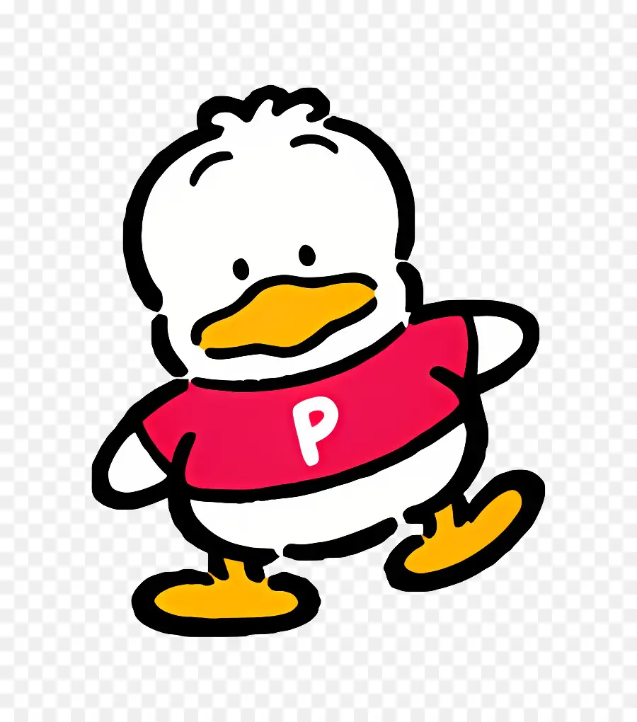 Pekklé，Canard Dans Une Chemise Rouge PNG