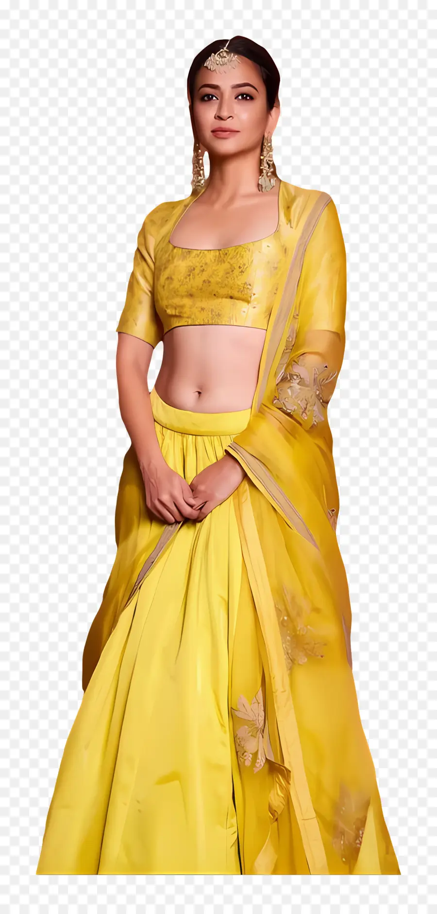 Kriti Kharbanda，Femme En Robe Jaune PNG