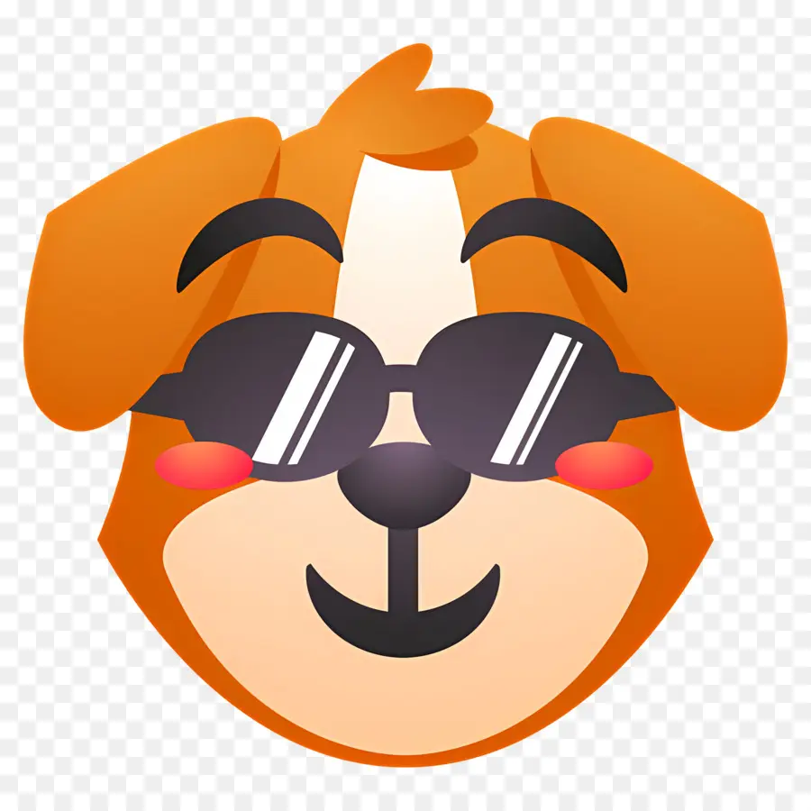 Emoji De Chien，Chien Avec Des Lunettes De Soleil PNG