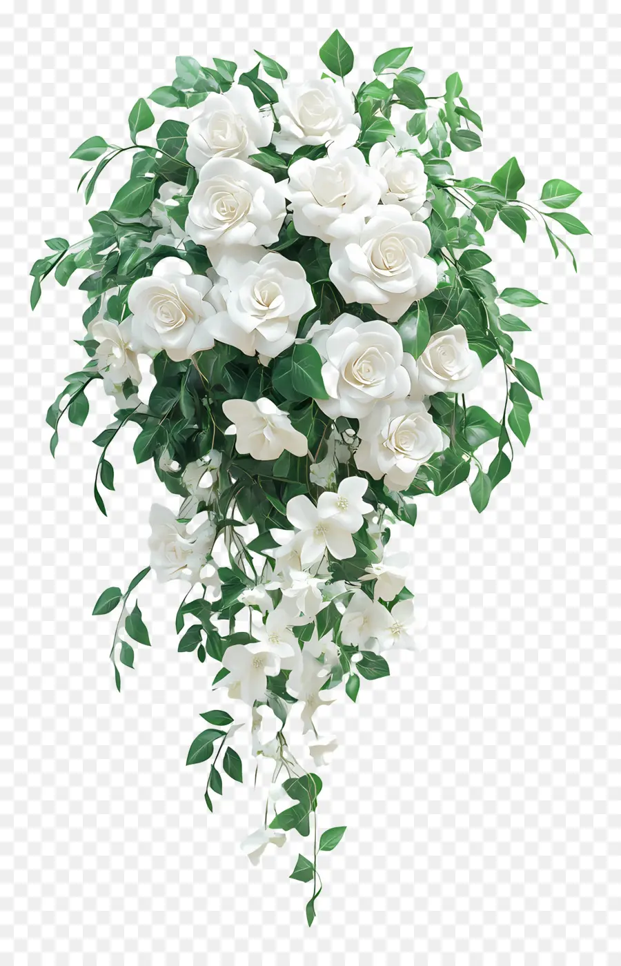 Bouquet De Mariée，Roses Blanches PNG