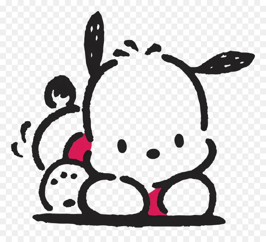 Pochacco，Chien Mignon Au Repos PNG