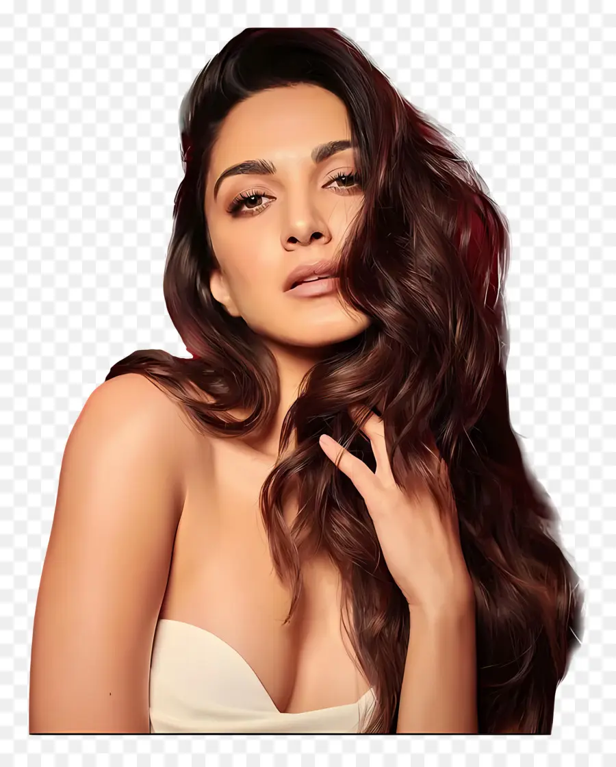 Kiara Advani，Femme Aux Cheveux Longs PNG