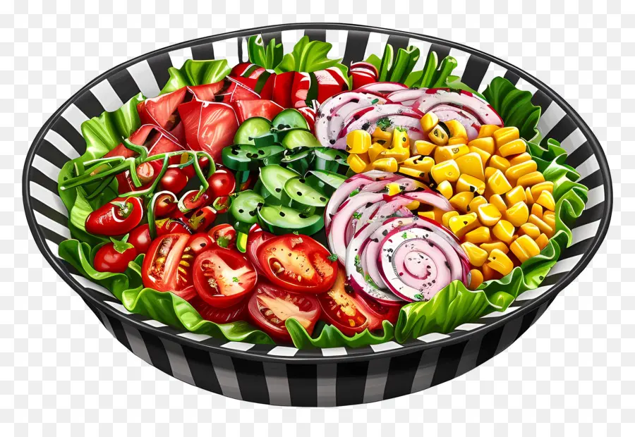 Salade Cobb，Saladier Coloré PNG