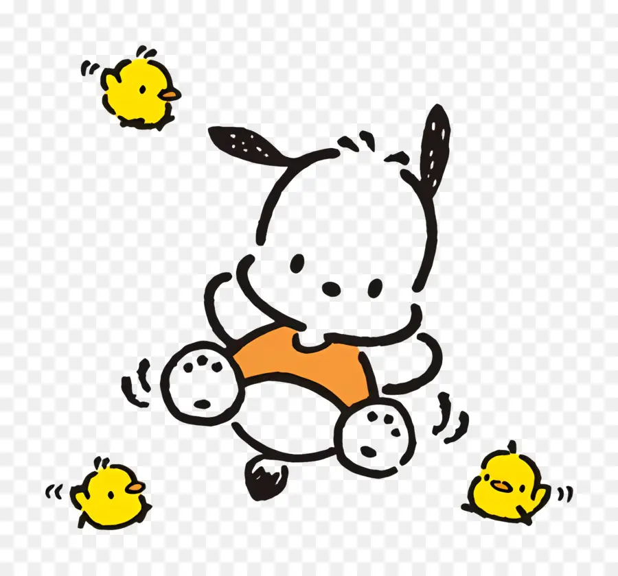 Pochacco，Chien Et Poussins Mignons PNG