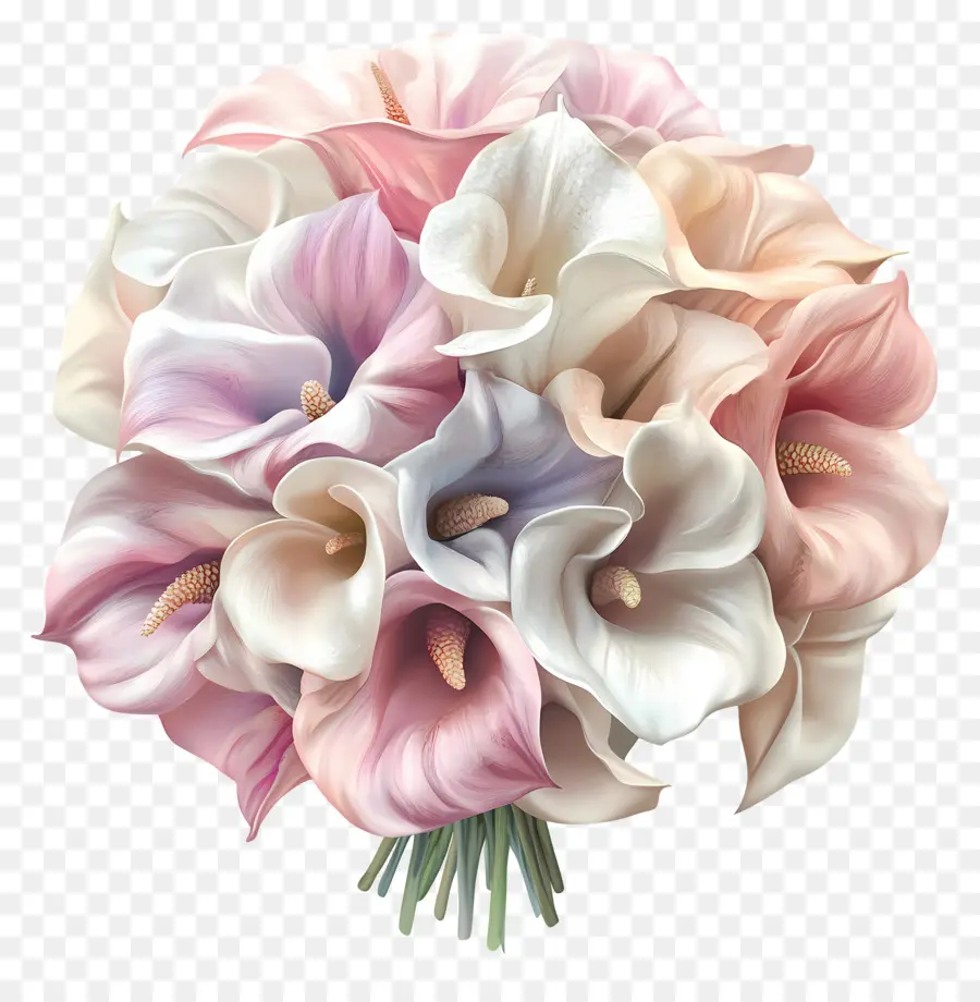 Bouquet De Mariée，Lys Calla Pastel PNG