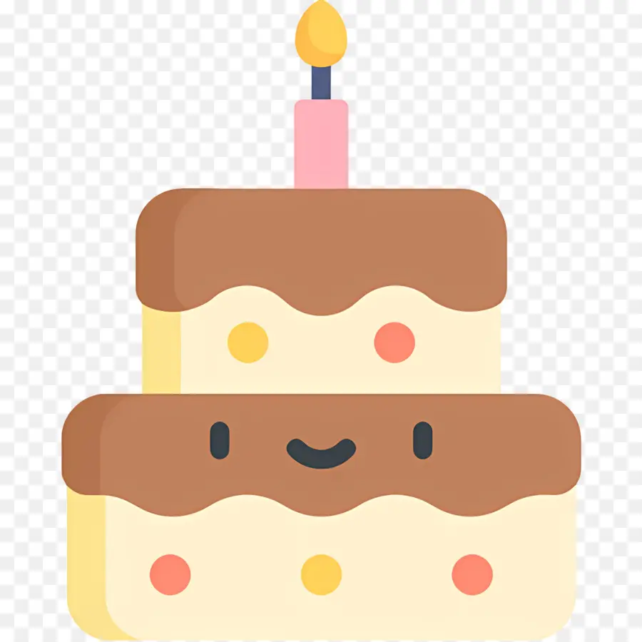 Gâteau D'anniversaire，Joli Gâteau Avec Bougie PNG