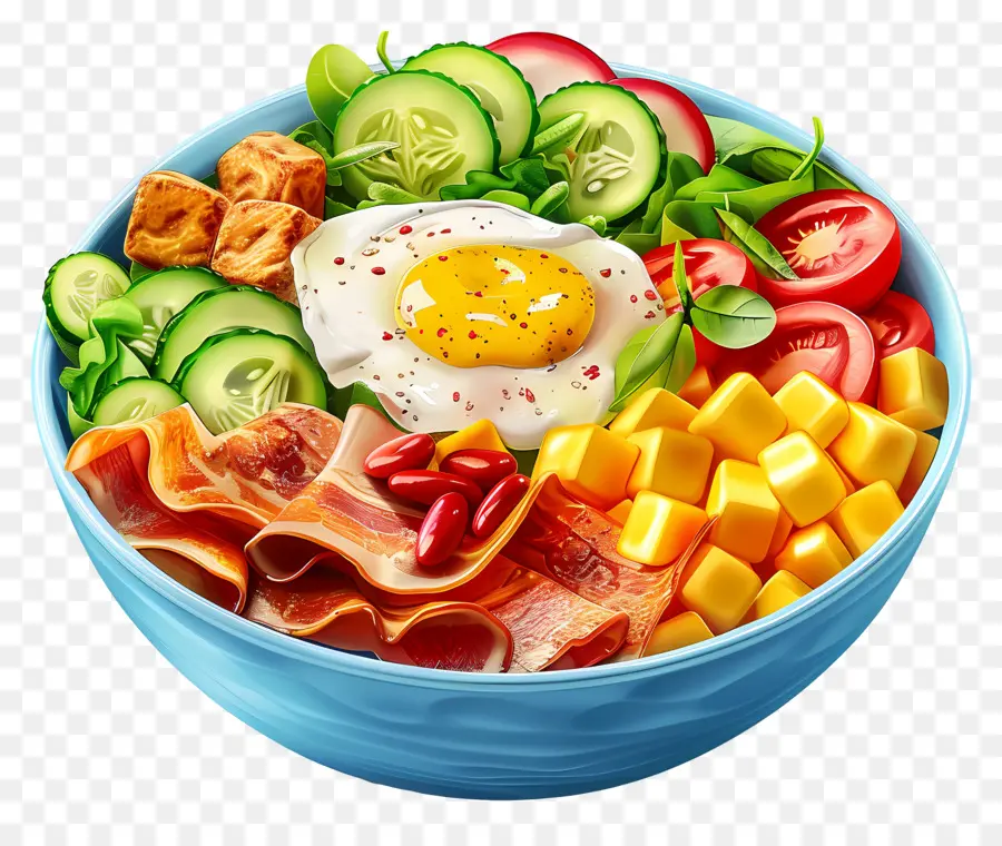 Salade Cobb，Bol De Petit Déjeuner PNG