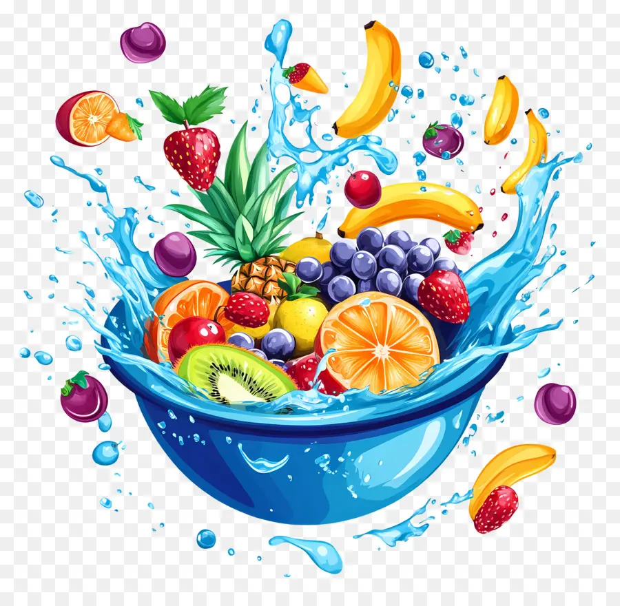 Salade De Fruits，Éclaboussure De Fruits PNG