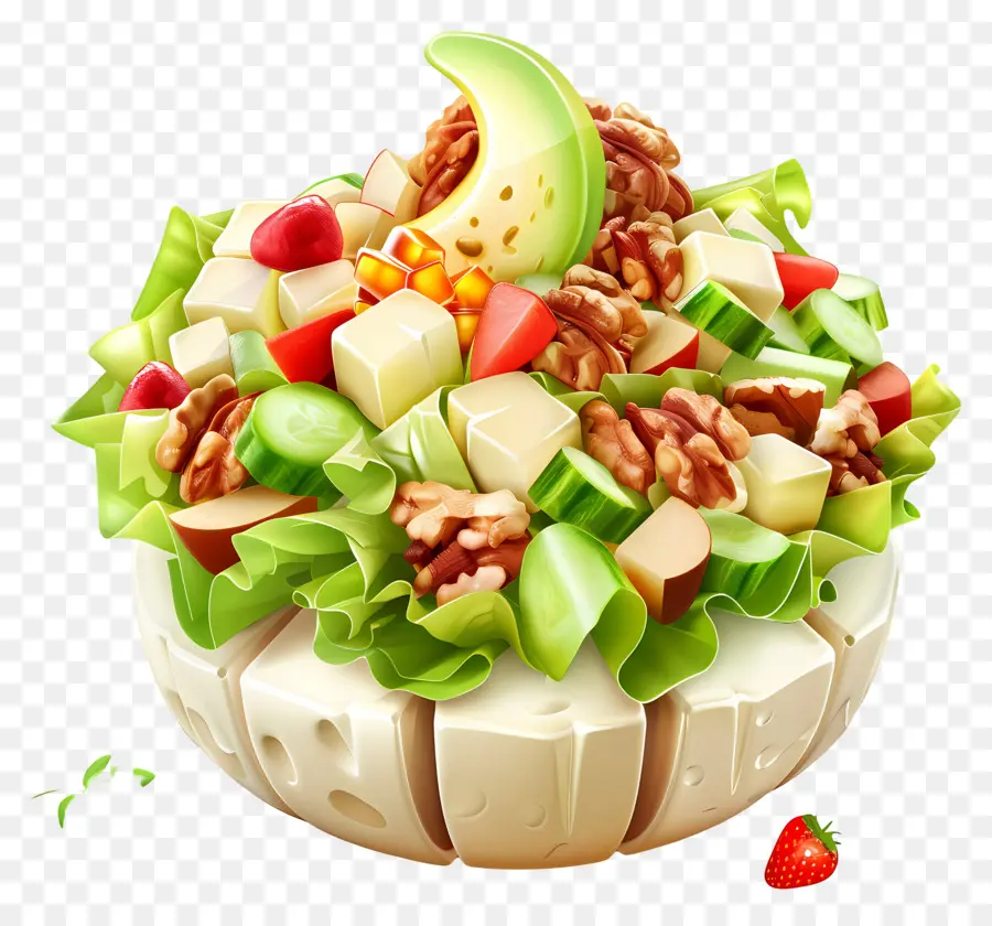 Salade Waldorf，Saladier PNG