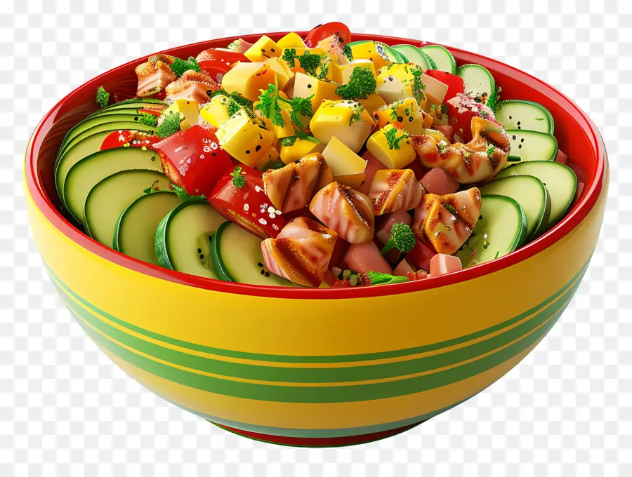 Salade Cobb，Saladier Vibrant PNG