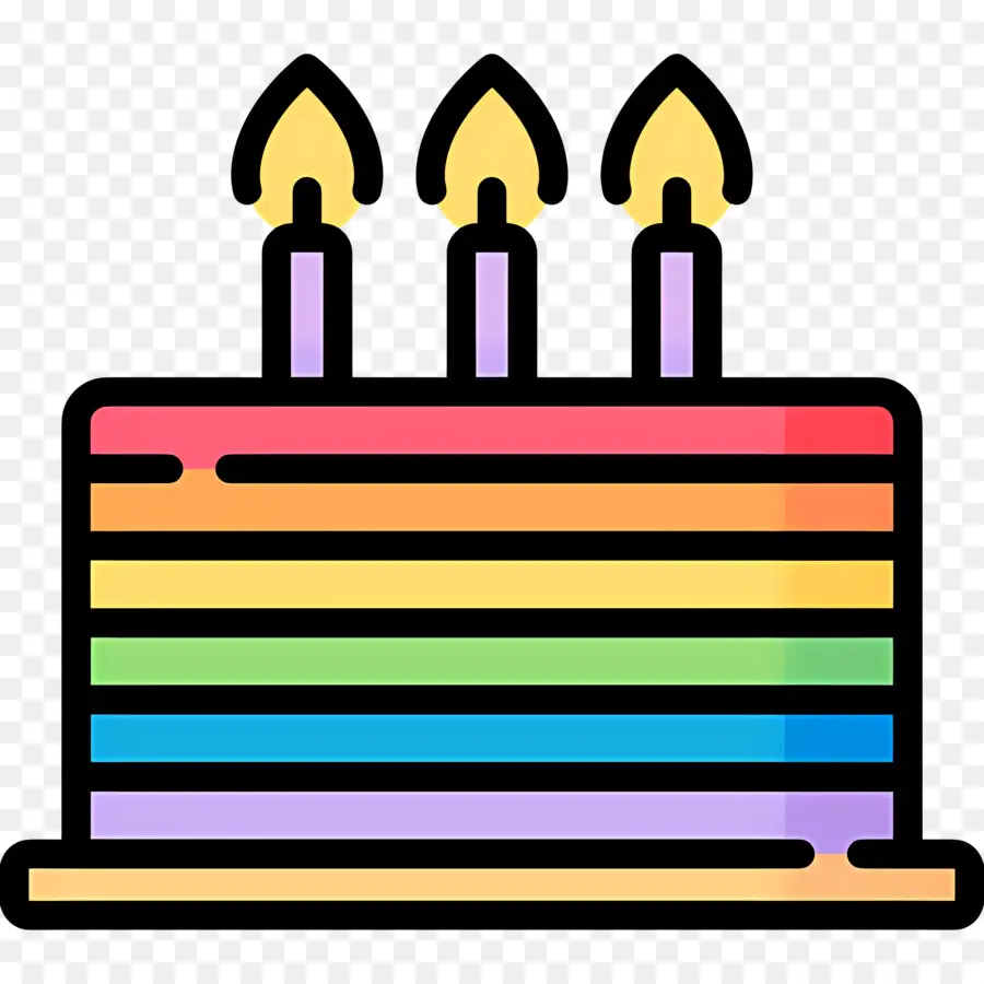 Gâteau D'anniversaire，Gâteau Arc En Ciel PNG