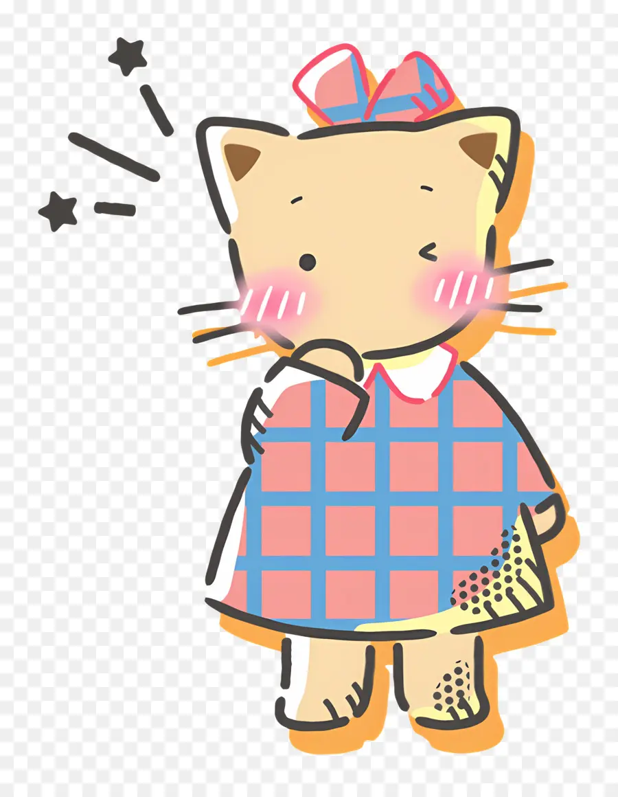 Winkipinki，Chat Mignon En Robe PNG