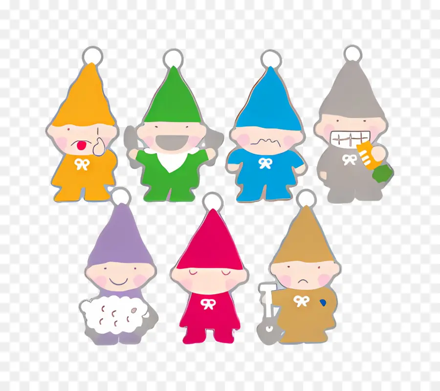 Sept Nains Idiots，Gnomes Colorés PNG