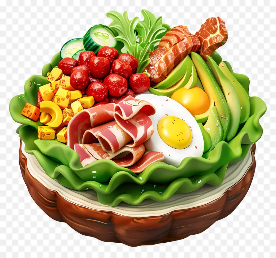 Salade Cobb，Assiette à Salade Gourmande PNG