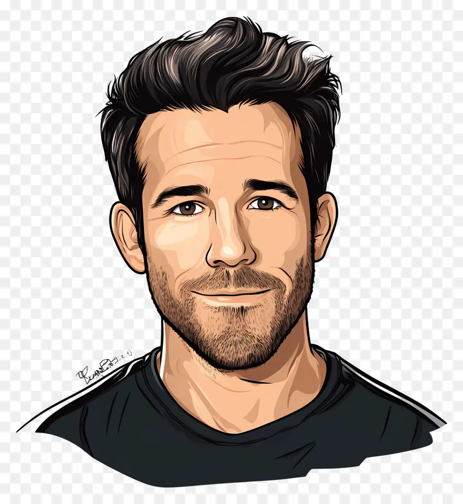 Ryan Reynolds，Homme De Dessin Animé Avec Barbe PNG