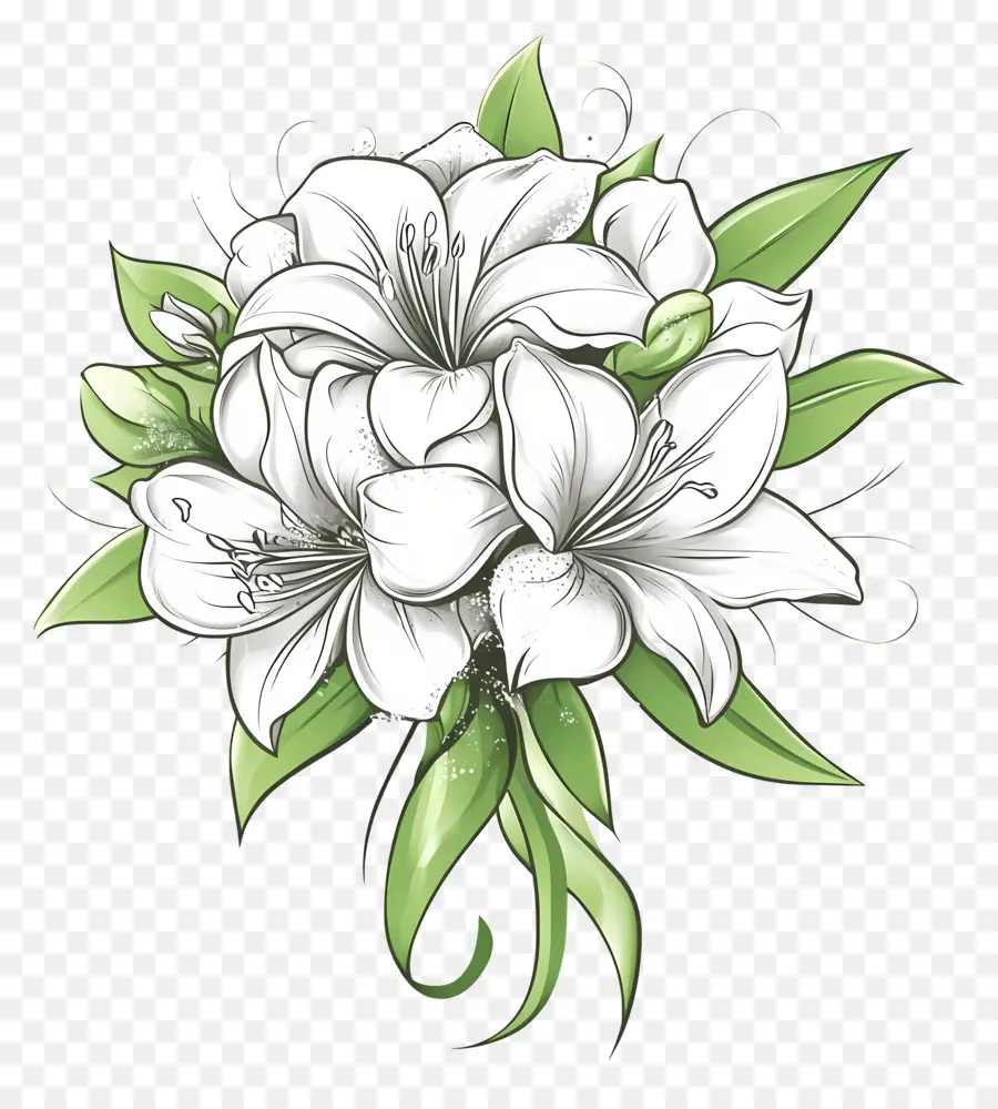 Bouquet De Mariée，Bouquet De Lys Blanc PNG