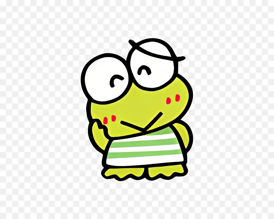 Keroppi，Grenouille Verte En Chemise Rouge PNG