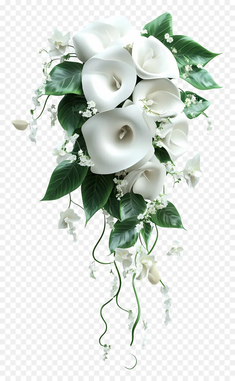 Bouquet De Mariée，Lys Calla Blancs PNG