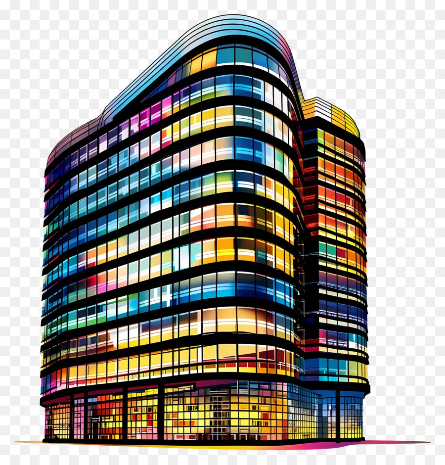 Immeuble De Bureaux，Bâtiment Coloré PNG