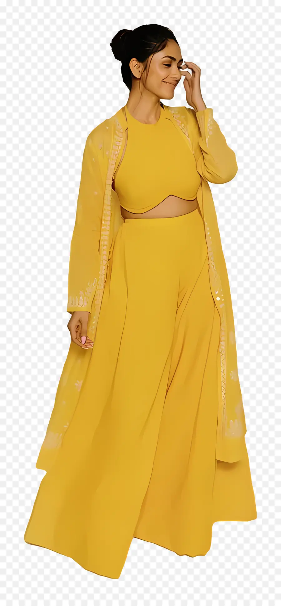 Mrunal Thakur，Robe Jaune PNG