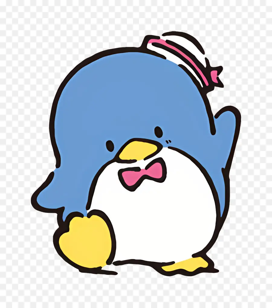 Tuxedosam，Pingouin Bleu Avec Noeud Papillon PNG