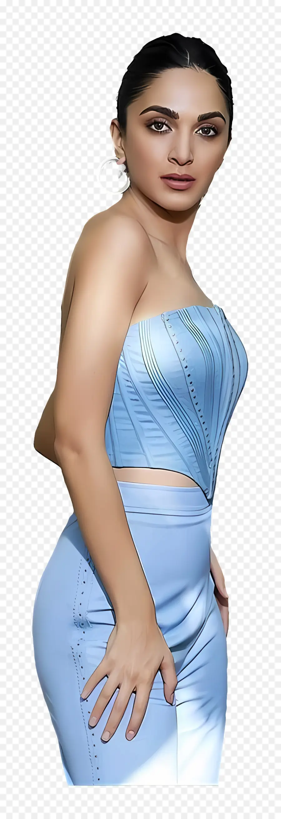 Kiara Advani，Tenue Bleue PNG