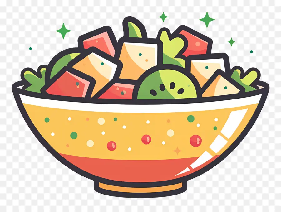 Fruits Et Légumes，Salade De Légumes De Dessin Animé PNG