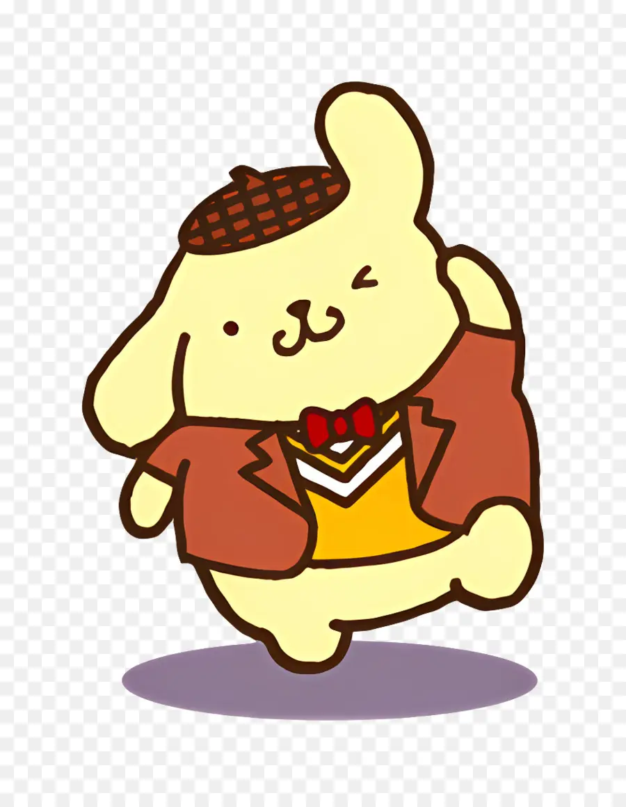 Pompompurine，Personnage Jaune En Tenue PNG