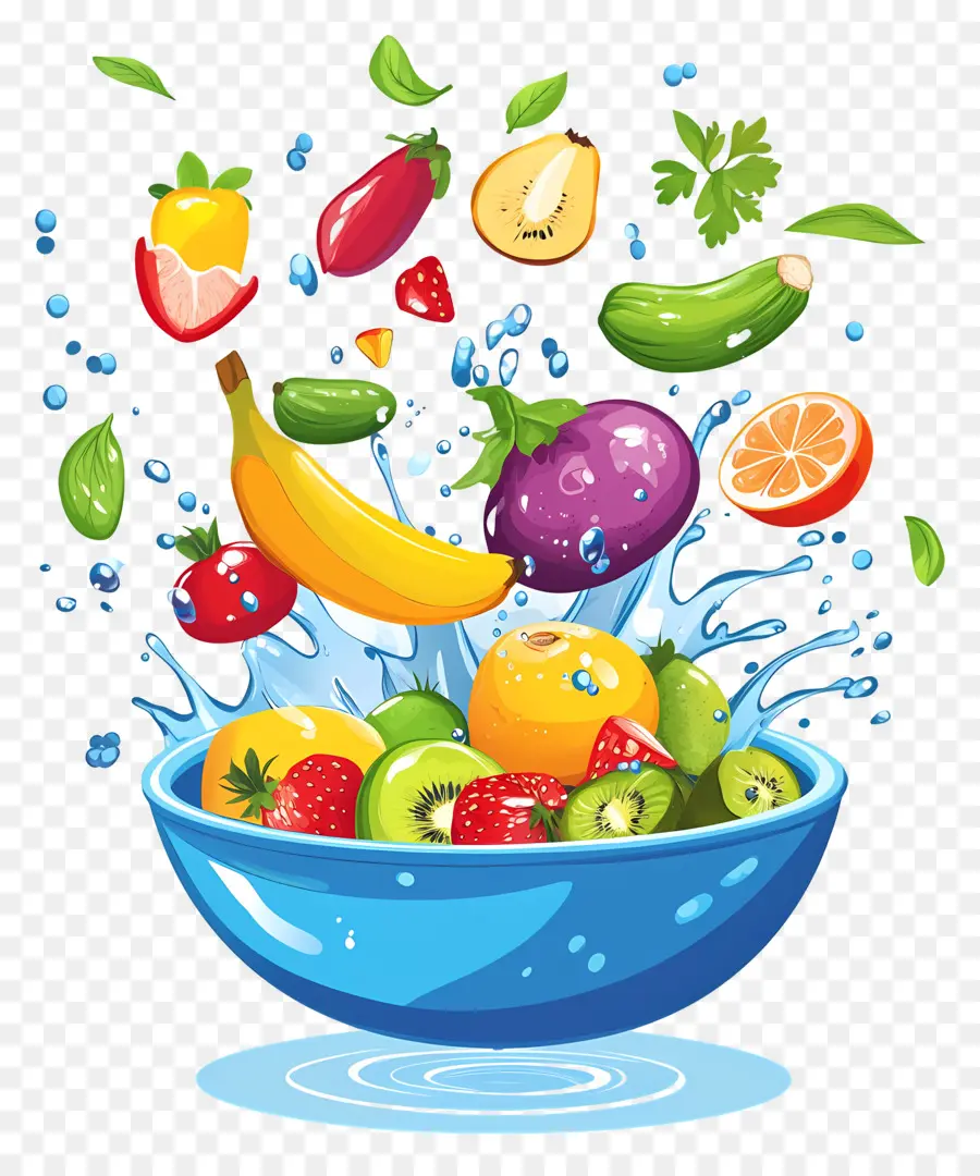 Salade De Fruits，Éclaboussure De Fruits PNG