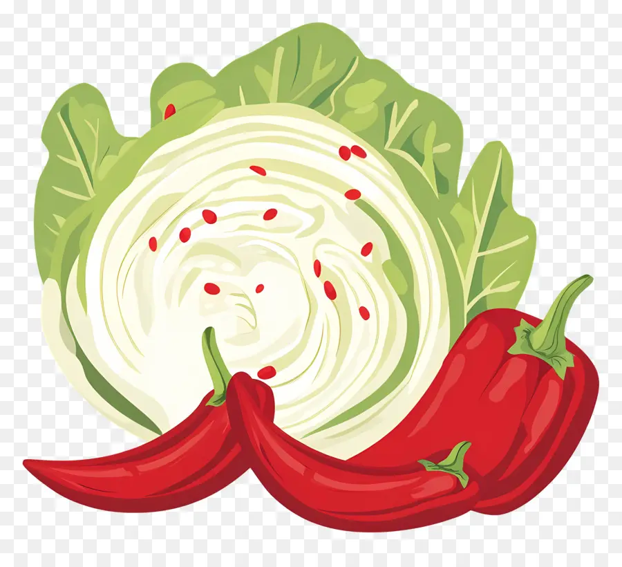 Logo Kimchi，Chou Et Poivrons PNG