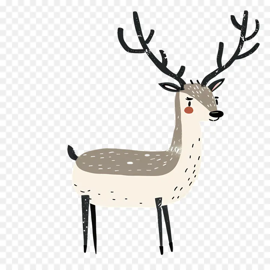 Cerf De Noël，Cerf De Dessin Animé PNG