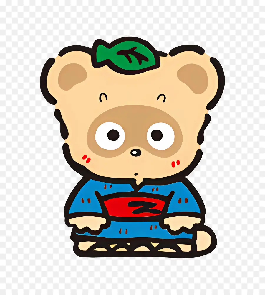 Pokopon，Tanuki Avec Feuille PNG