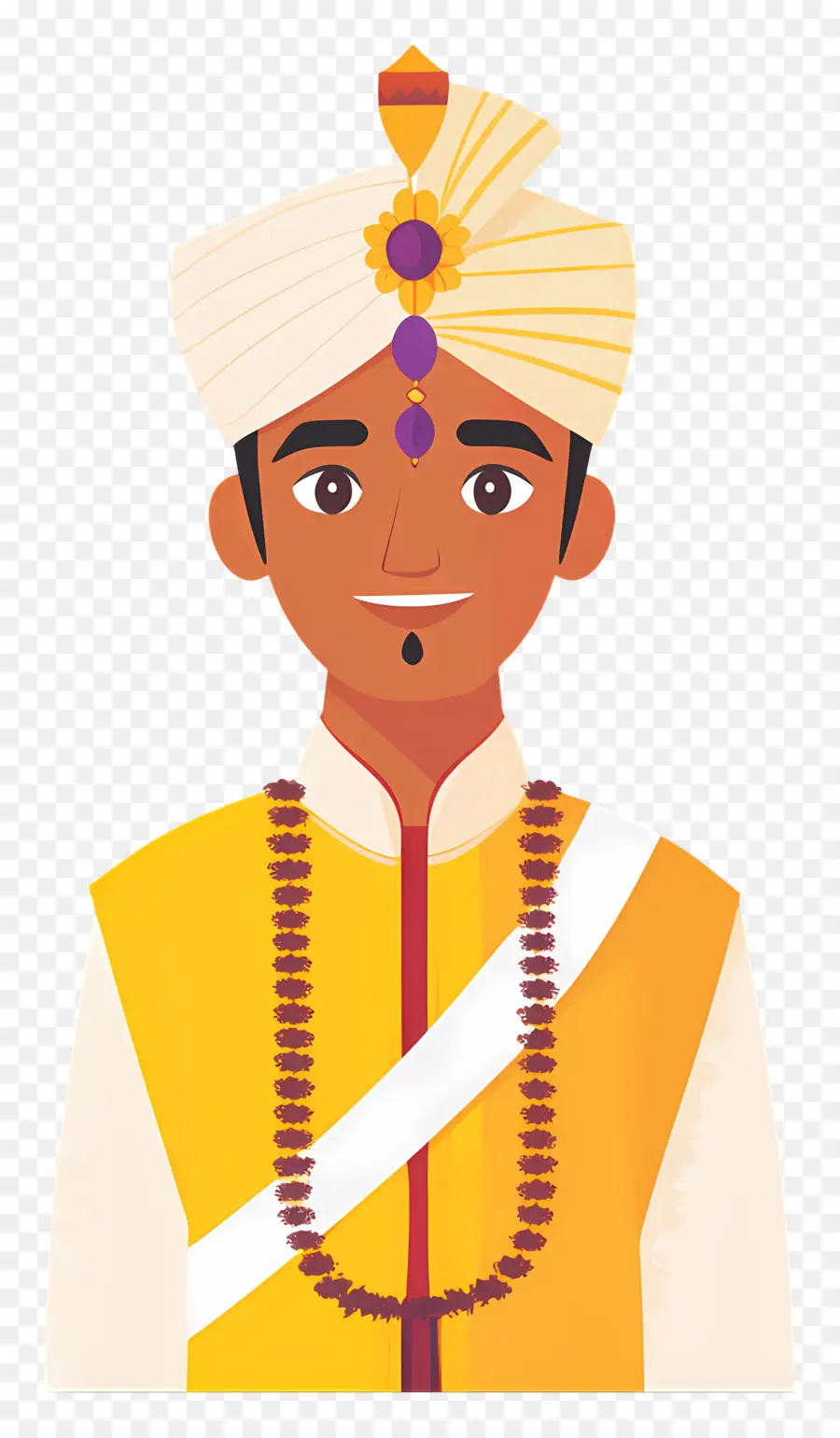 Turban Indien，Homme En Tenue Traditionnelle PNG