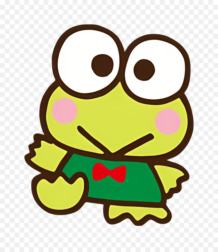 Keroppi，Grenouille Verte En Chemise Rouge PNG