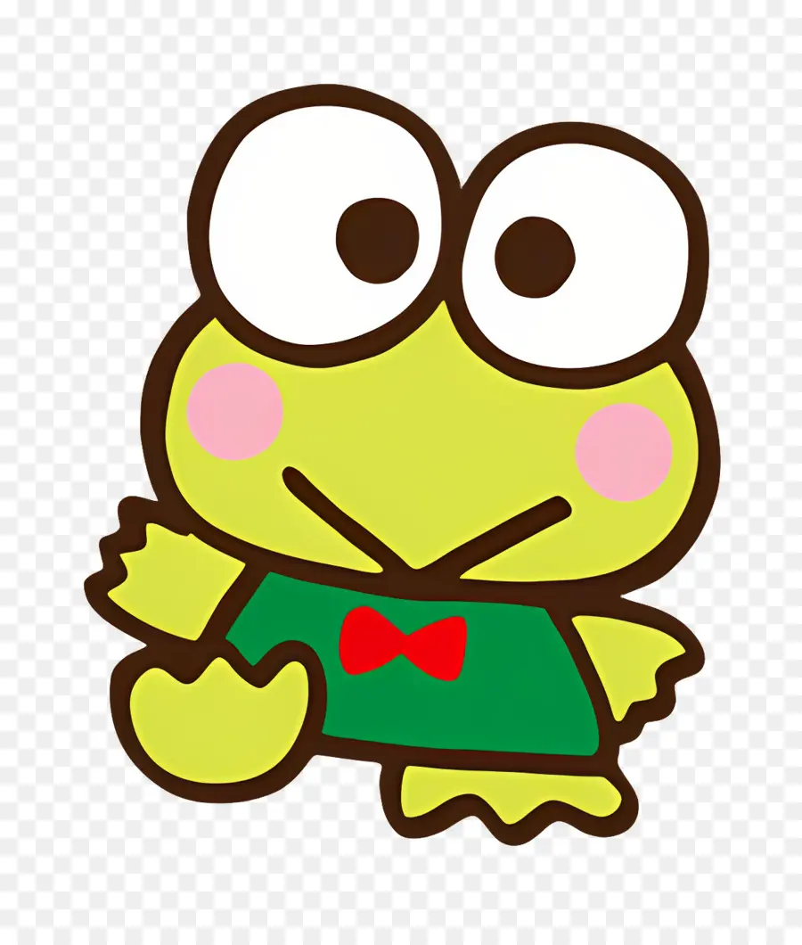 Keroppi，Grenouille Verte En Chemise Rouge PNG