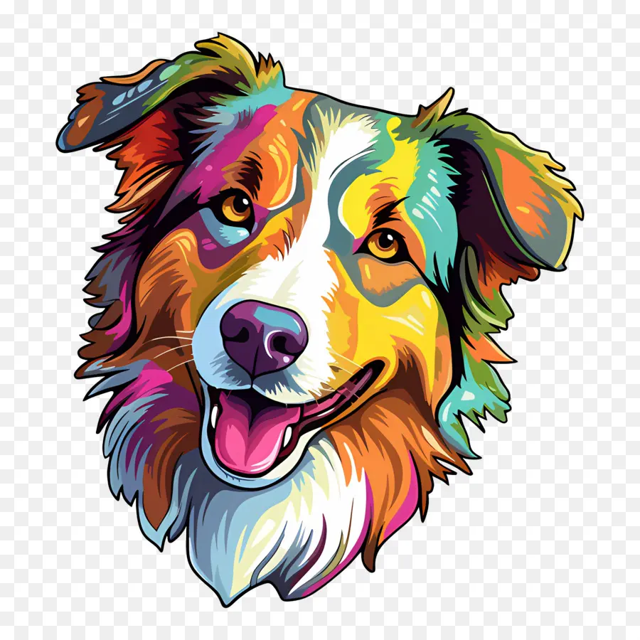 Emoji De Chien，Chien Coloré PNG