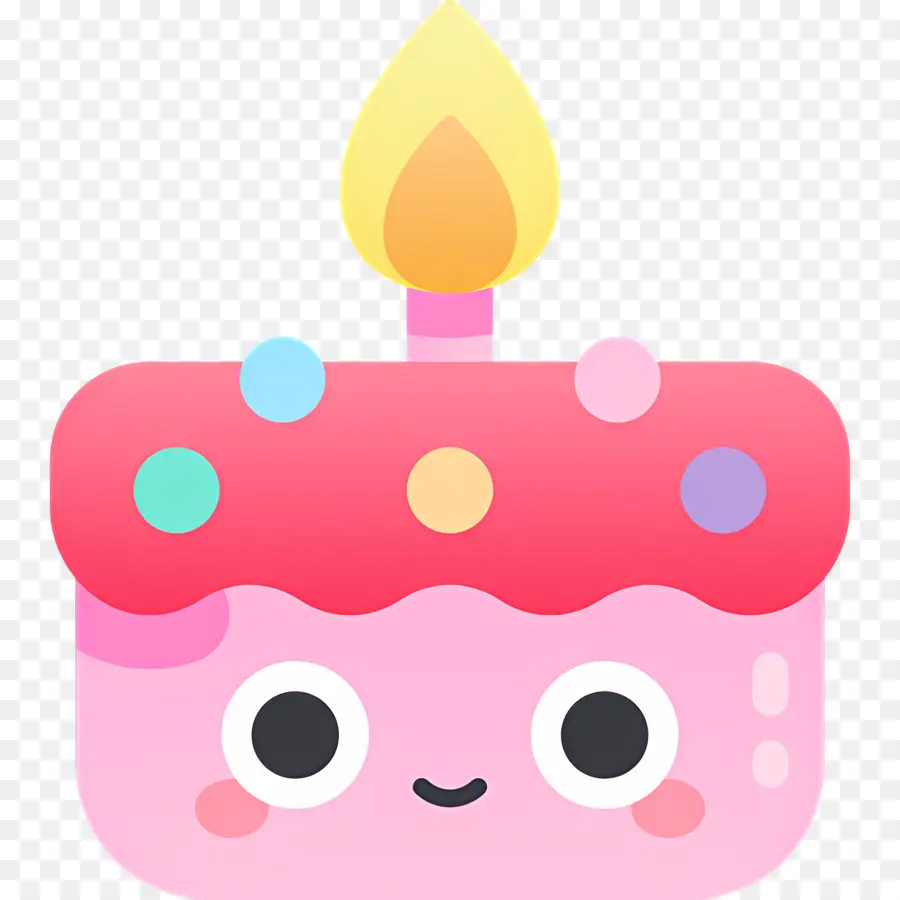 Gâteau D'anniversaire，Joli Gâteau Avec Bougie PNG