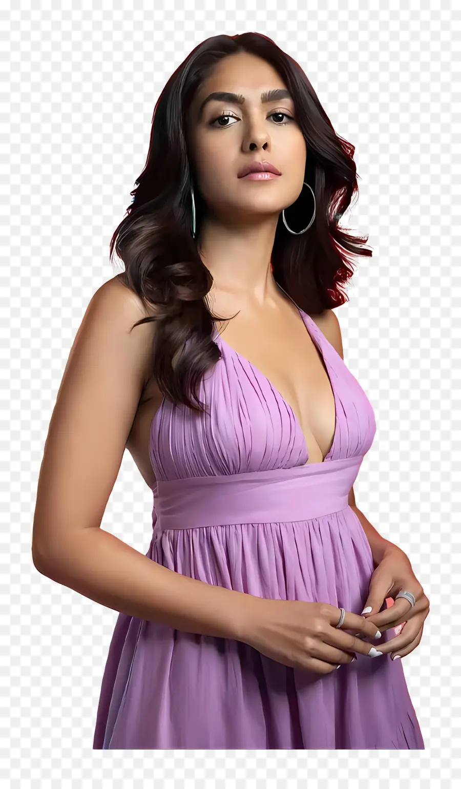 Mrunal Thakur，Robe Violette PNG