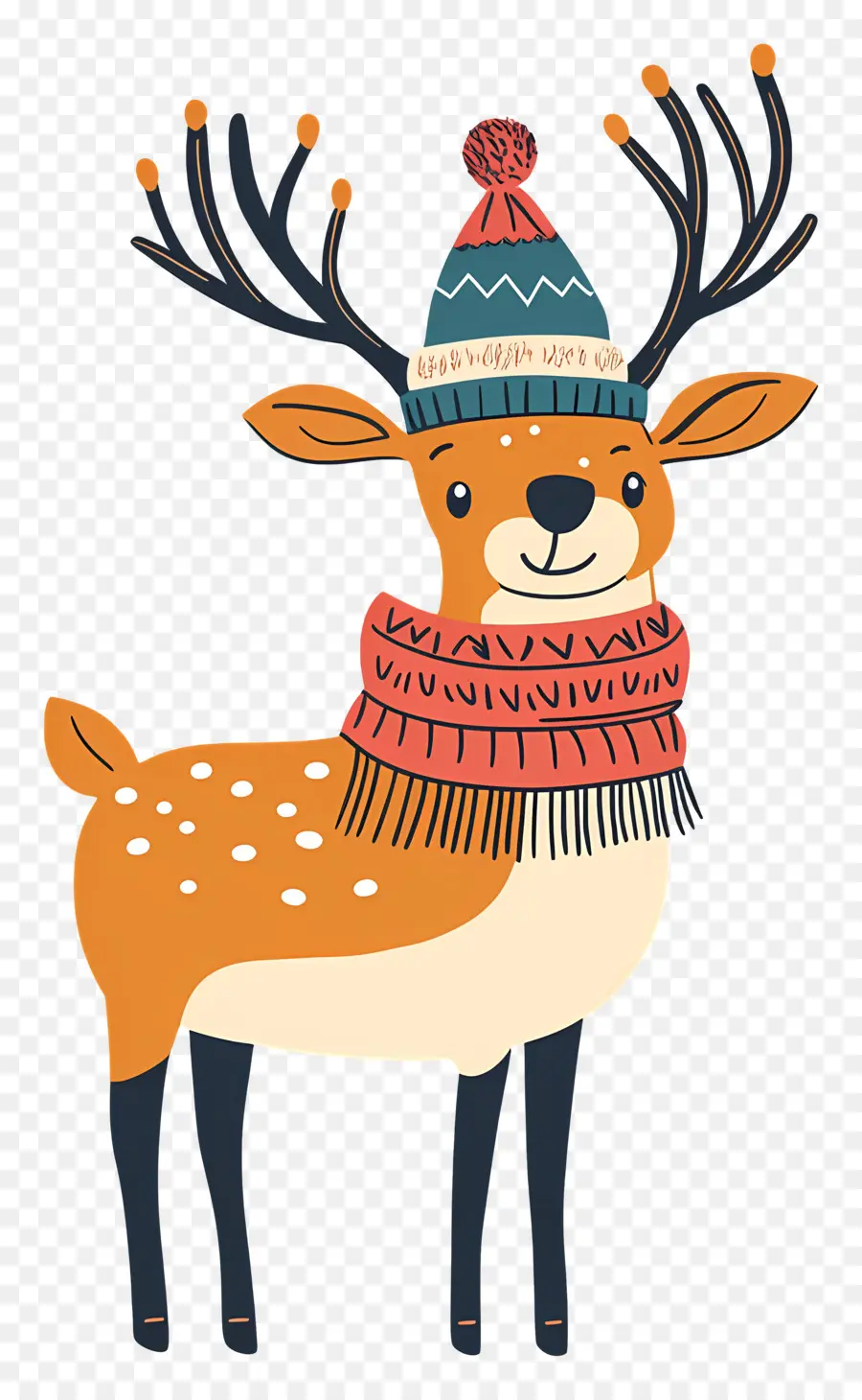 Cerf De Noël，Renne élégant Avec écharpe PNG