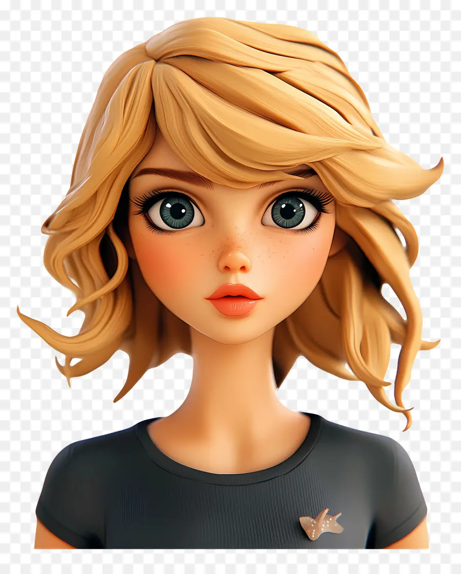 Taylor Swift，Fille Blonde De Dessin Animé PNG