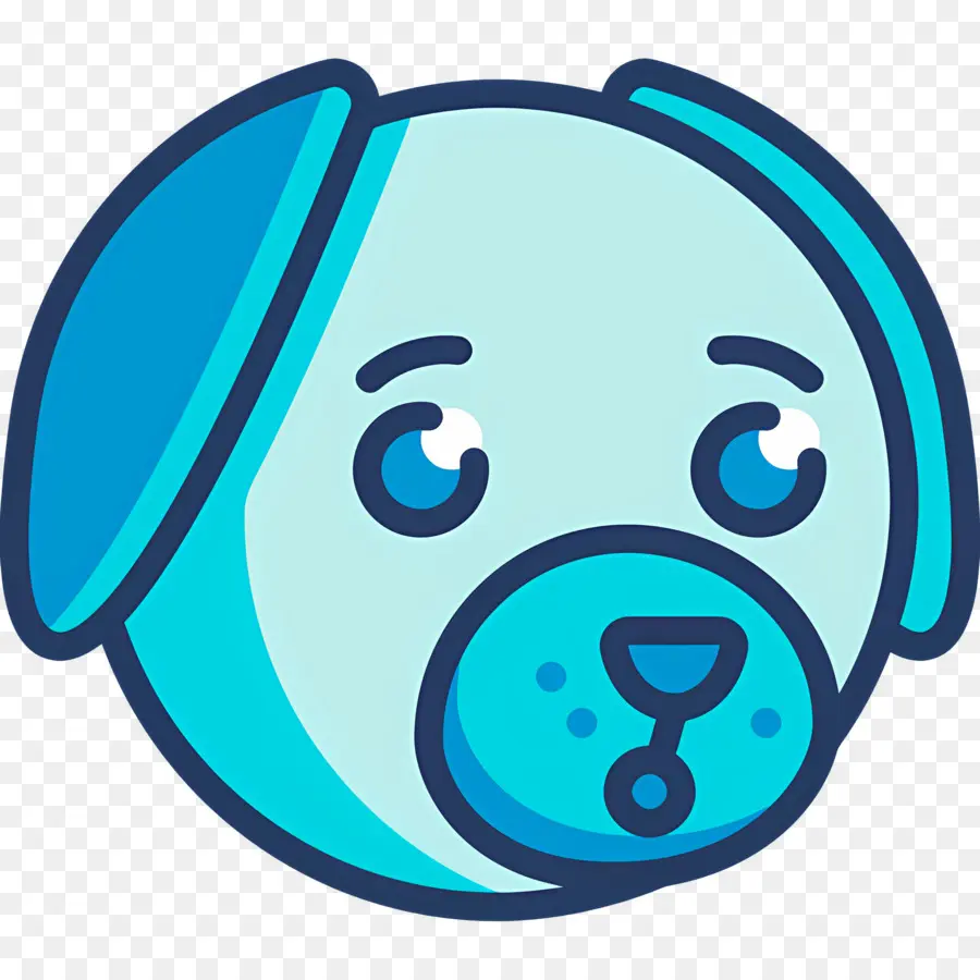 Emoji De Chien，Chien De Dessin Animé Bleu PNG