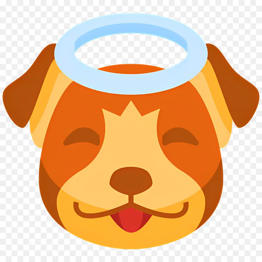 Emoji De Chien，Chien Avec Halo PNG