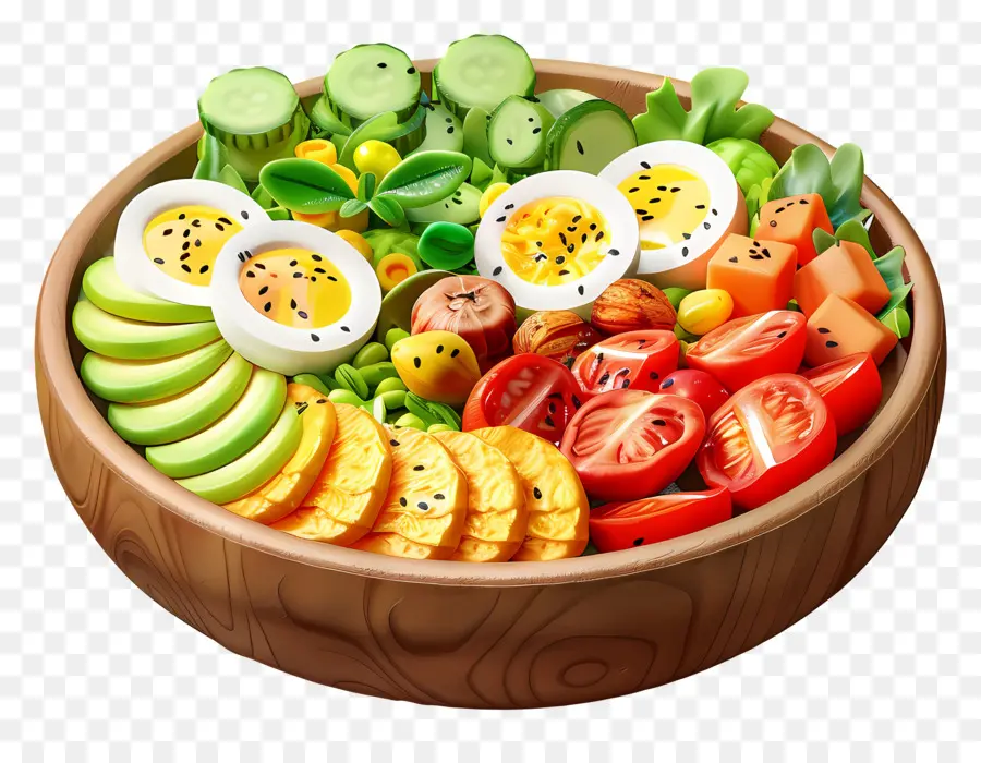 Salade Cobb，Saladier Coloré PNG